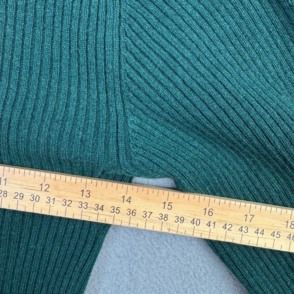 Reformation Gellar Top Emerald Green Cashmere Wool Ribbed Square Neck Sweater XS - Picture 7 of 8